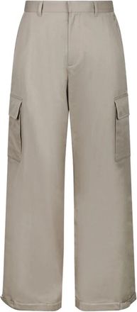 Off-white Beige Cargo Broek met Geborduurd Logo - Heren - Wijde Broeken - Beige - L - Katoen - Broeken