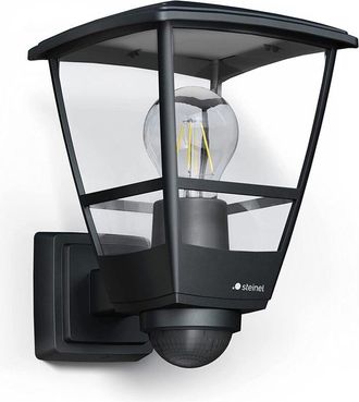 Steinel Applique da esterno l 10 s Nero 180° Sensore di movimento Applique classica da esterno E27 Lanterna per ingresso casa - Steinel