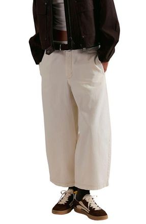 Free People Lay Down Ankle Wide Leg Chinos in Clean Ivory at Nordstrom, Size 10