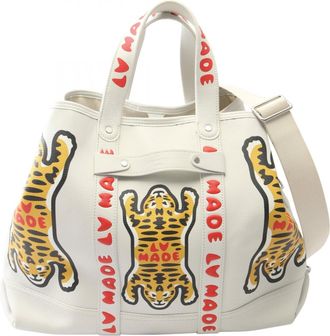Louis Vuitton Blanc Multi-Color White Leather Handbag Tote Bag (Pre-Owned)