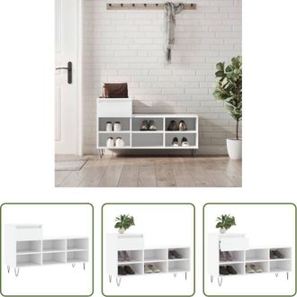 vidaXL vidaXL Scarpiera da casa - Scarpiera Bianca 102x36x60 cm in Legno Multistrato