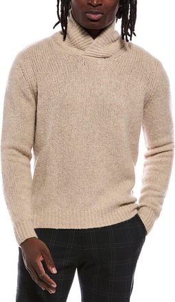 Autumn Cashmere Lofty Wool & Cashmere-Blend Shawl Collar Sweater