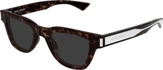 Saint Laurent Jacques Zonnebril - Heren - Zonnebrillen - Bruin - 47 MM - Accessoires