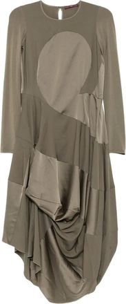 High Abito con orlo increspato - Verde