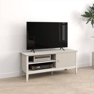 Melody Maison Large Taupe Wooden Tv Cabinet - Hales Taupe Range in Beige