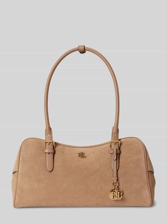 Lauren Ralph Lauren Henkeltasche aus echtem Veloursleder in Beige, Gr&ouml;&szlig;e 1