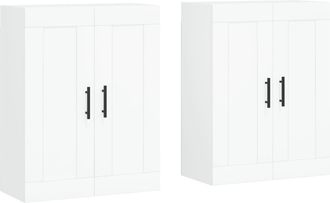 vidaXL Armarios De Pared 2 Uds Madera De Ingenier&iacute;a Blanco Vidaxl