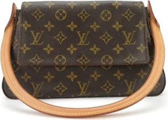Louis Vuitton Tweedehands Canvas Louis Vuitton tassen - Dames - Vintage Handtas - Bruin - ONE Size - Vintage