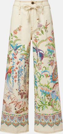 Etro Belted printed wide-leg jeans