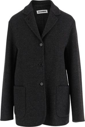 Jil Sander Wol Tijdloze Jas - Dames - Blazers - Grijs - S - Wol - Jassen