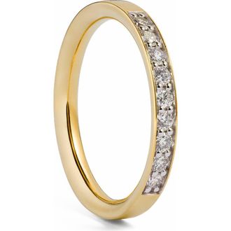 Monica Vinader Essential Lab Grown Diamond Pav&eacute; Stacking Ring in 18K Gold Vermeil /Diamond at Nordstrom, Size 6.75