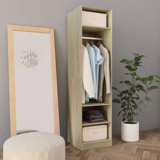 Berkfield Home Wardrobe Sonoma Oak 50x50x200 cm Engineered Wood in Brown | Size: 50 x 50 x 200 cm