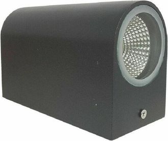 Trade Shop Trade Shop Traesio - Trade Shop - Applique Doppia Luce Led 10w Nero Bianco Lampada Parete Up Down Faretto Esterno - Negro