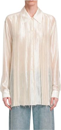 Our Legacy Dames, Blouses & Shirts, Beige, Maat: S Zijde