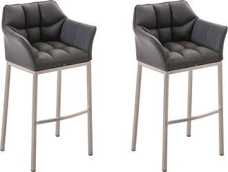 Clp Clp - Set De 2 Taburetes Damaso Gris Acero Inoxidable
