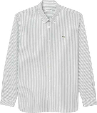 Lacoste Casual Overhemden - Heren - Casual Overhemden - Wit - 5XL - Katoen - Overhemden
