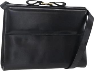 Ferragamo Pre-owned Cross Body Bags, female, Black, Size: ONE SIZE Pre-owned Leather Crossbody Bag
