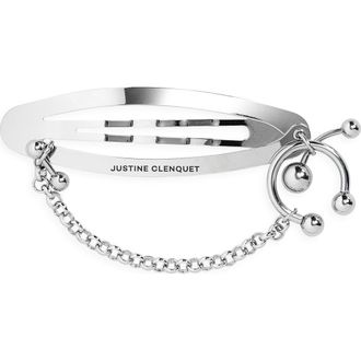 Justine Clenquet Holly Pierced Chain Hair Clip in Palladium at Nordstrom