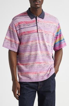 Waste Yarn Project Gautam One of a Kind Cotton Polo in Purple Multi at Nordstrom Rack, Size Large