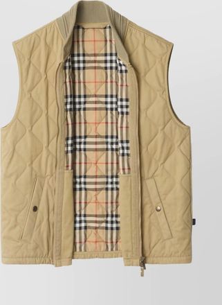 Burberry quilted vest ribbed collar sleeveless