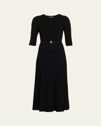 Veronica Beard Elthea Knit Belted Midi Dress