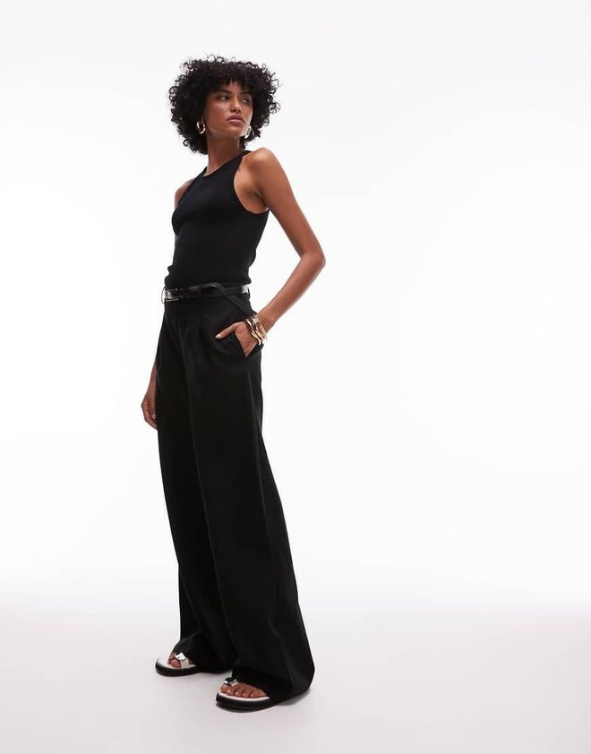 Mango Tuta jumpsuit nera con top in maglia-Nero da 55,99 € su