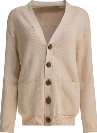 Golden Goose Womens Cardigan In Cotton - Ivory - Size X-Small