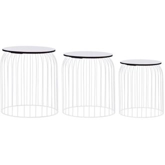 vidaXL 3 Pcs Tablas Central White