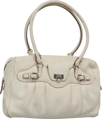 Ferragamo Gancini Buckle Shoulder Bag Leather Leather Bag (Pre-Owned)