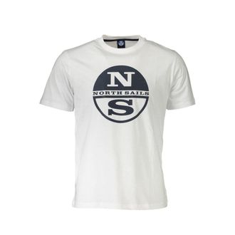 North Sails Witte Katoenen T-Shirt voor Mannen