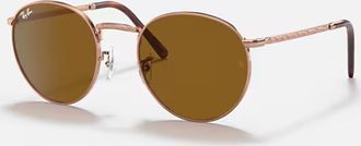 Ray-Ban Womens New Round Rb3637 920233 Sunglasses In Polished Rose Gold/brown