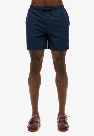 Superdry Badeshorts SUPERDRY ESSENTIAL 17 SWIM SHORT, Herren, Gr. XXL, N-Gr, blau (richest navy), Web, Polyester, bedruckt, Badehosen Badeshorts