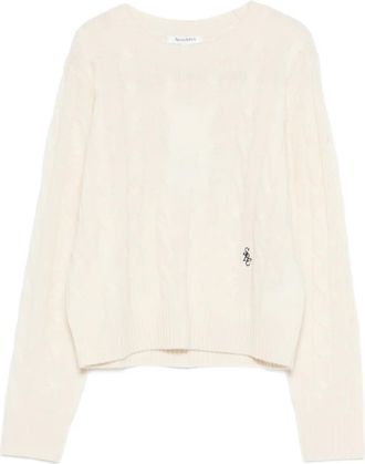 Sporty & Rich Kabelgebreide trui - Beige