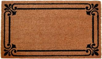 Imports Decor Frame Border Coir Door Mat, Classic Decorative Coconut Fiber Doormat with Non-Slip PVC Backing, Indoor Outdoor Entryway Rug