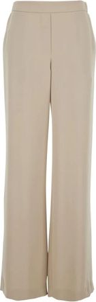 P.A.R.O.S.H. Beige Broek met Elastische Tailleband en Wijde Pijpen in Stof Dames - Dames - Wijde Broeken - Beige - S - Broeken