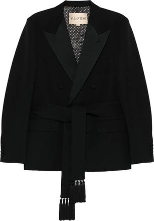 Valentino Garavani double-breasted tassel blazer - men - Virgin Wool/Polyester/Viscose - 48 - Black