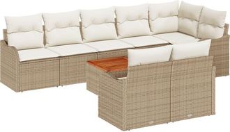 vidaXL Vidaxl - Garden Sofa Set 9 pcs Beige, White