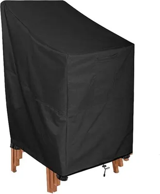 OEM Housse De Chaise De Jardin - Poly&eacute;thyl&egrave;ne Hdpe Imperm&eacute;able Uv R&eacute;sistant Au Vent - Pour Chaises Empilables Et Chaises Longues - 114x85x65cm