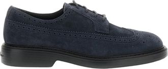 Hogan Blue Hogan H704 Derby Bucature Shoes