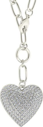 Sterling Forever Silver Cz Sofie Heart Statement Necklace