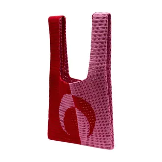 Marine Serre Crochet Colorblock Tote Bag - Red