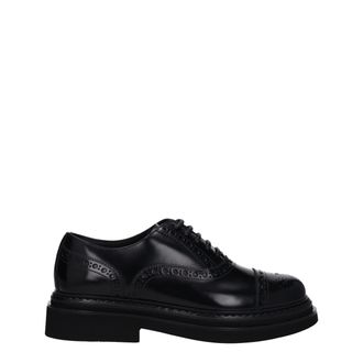 Dolce & Gabbana Mens Leather Oxford Brogue Detail - Black - Size EU 40