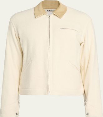 Auralee Mens Blouson Tweed Zip Jacket