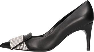 Sergio Rossi Leren Pumps met Strass - Dames - Pumps - Zwart - 36 EU - Leer - Schoenen