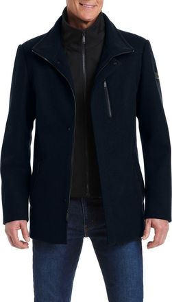 Vince Camuto Car Coat With Bib in Navy at Nordstrom, Size Xx-Large