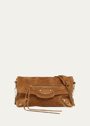 Balenciaga Le City Suede Clutch Bag