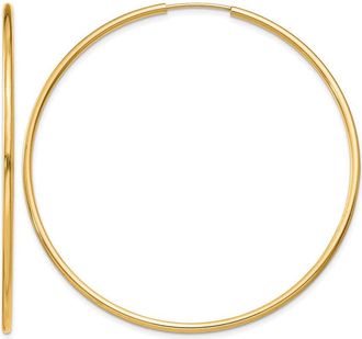 Diamond2Deal 10k Yellow Gold 1.5mm Round Endless Hoop Earrings