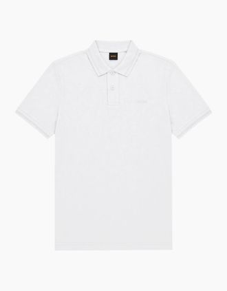 HUGO BOSS Mens Boss Pe Interlock Relaxed Fit Polo - White - Size: 42