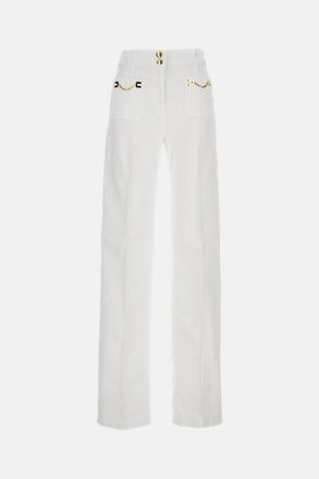 Elisabetta Franchi White Wide-leg Jeans