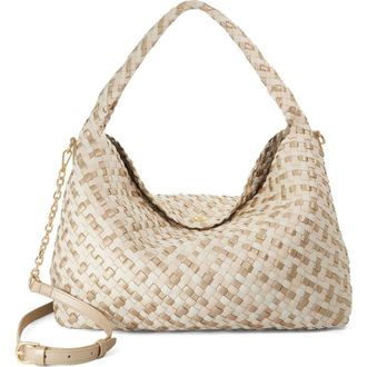 Dune London Deliberate L Woven Shoulder Bag in Ecru at Nordstrom